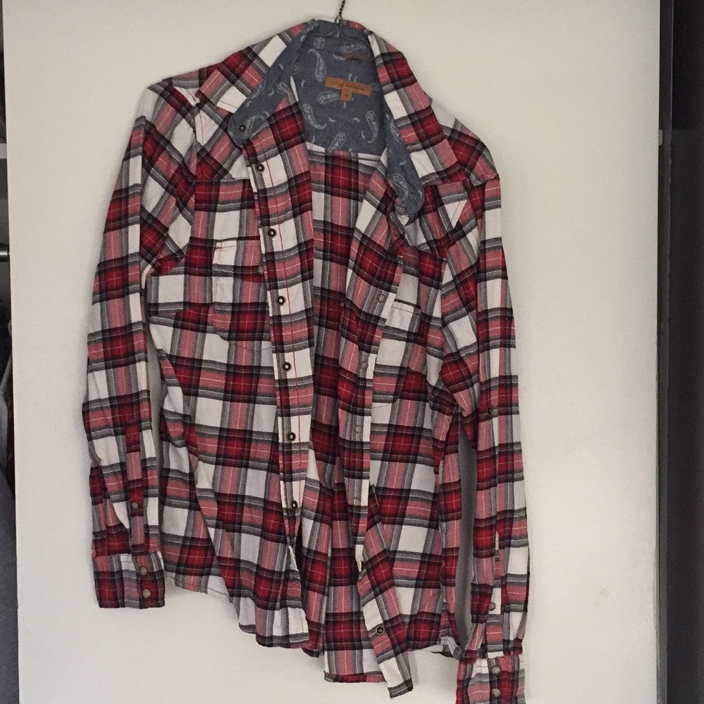 Red plaid button up